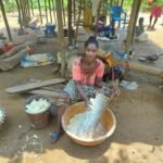 A Cassava Processor Using a Manual Grater in the Panama community, Kpanyan district, Sinoe